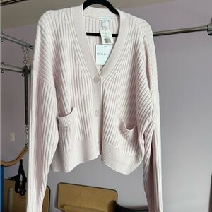 Beyond Yoga Women's Light Pink Wool Cardigan